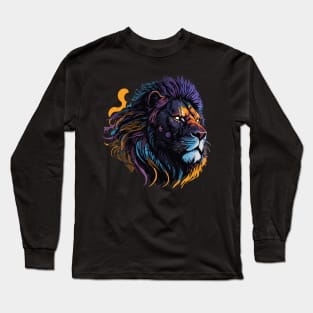 Watercolor Sunset Lion Long Sleeve T-Shirt